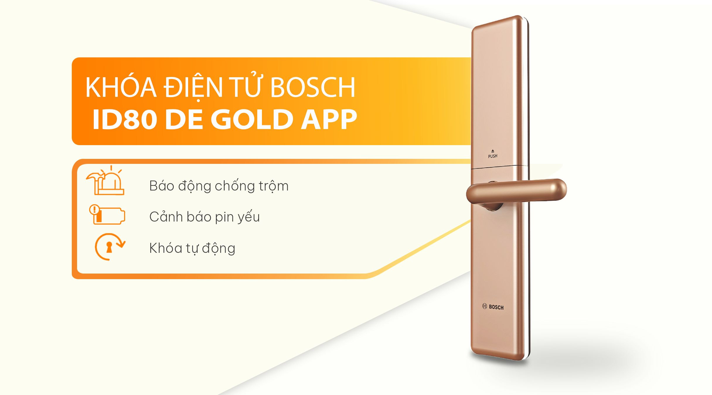 Tính năng cảnh báo của khóa BOSCH ID80 DE VÀNG APP